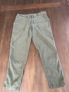 Women’s Medium linen Drawstring Pants - Olive